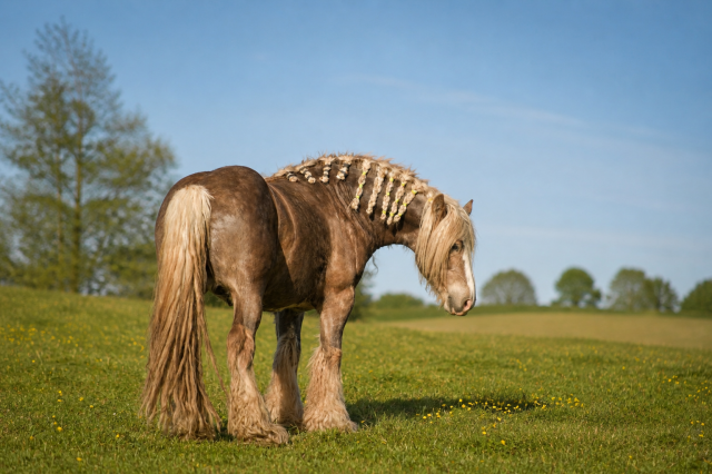 Edelweiss : saillie étalon irish cob. garanti poulain silver