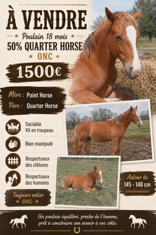 Jeune cheval 18 mois entier