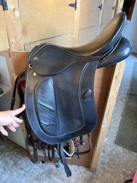 Selle dressage cuir noir 