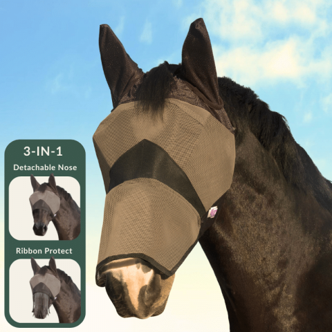 Masque anti-mouches Combat 3 en 1 - KM Elite - Protection optimale