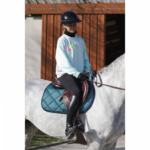 Tapis de selle Glitter Turquoise - Ju & Pa - Rembourrage optimal