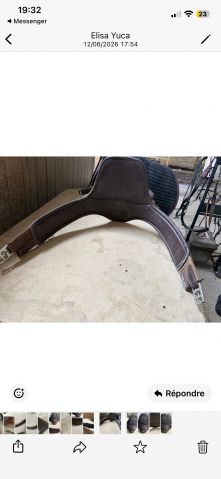 Sangle cuir bavette 115cm