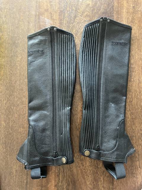 Mini-chaps Equithème cuir noir taille M