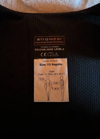 Gilet de protection &eacute;quitation Airowear - niveau 3 