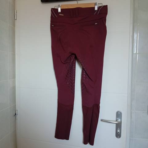Pantalon d'&eacute;quitation femme bordeaux 