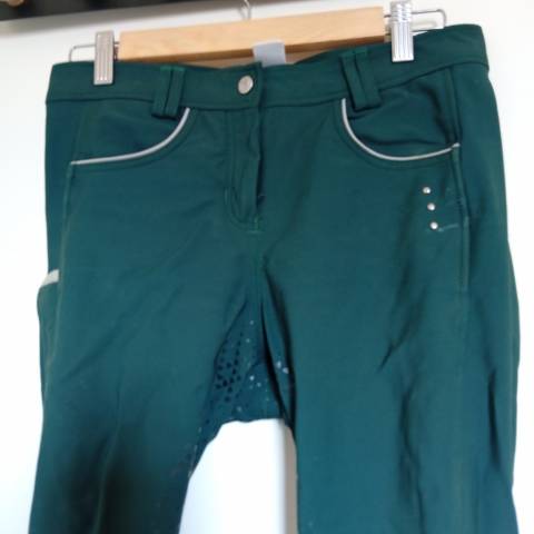 Pantalon d'&eacute;quitation femme vert fonc&eacute; 