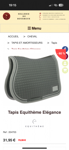 Tapis de selle Equithème élégance 