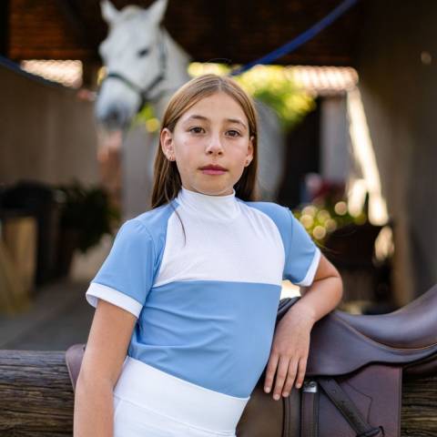 Chemise de concours technique BABY BLUE MESH KIDS - Cavalliera - Manches courtes
