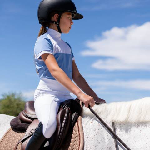 Chemise de concours technique BABY BLUE MESH KIDS - Cavalliera - Manches courtes