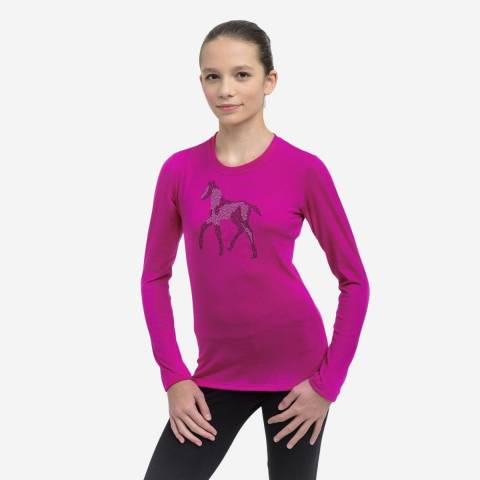 T-shirt &agrave; manches longues pour enfants - Cavalliera - Tissu stretch