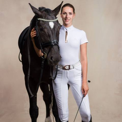 Chemise de concours courte Rose Gold - Cavalliera - Tissu technique