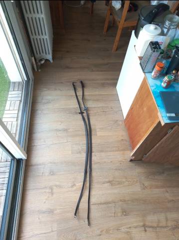 R&ecirc;nes cuir grip marron FS