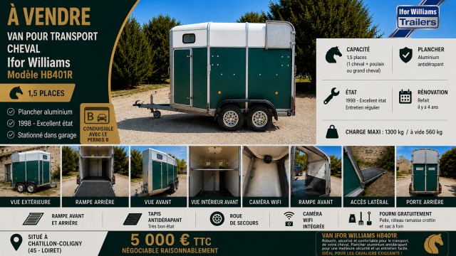 A vendre van 1,5 places ifor williams ( loiret 45)