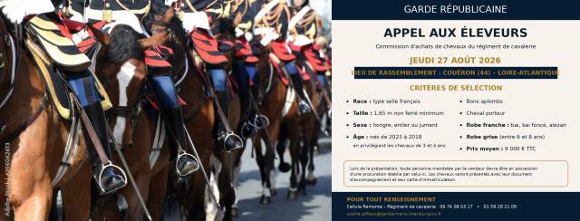 Commission d'achat  chevaux garde républicaine 