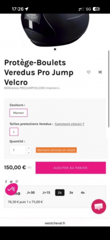 Prot&egrave;ges-boulets Veredus Pro Jump - Taille L- Marron