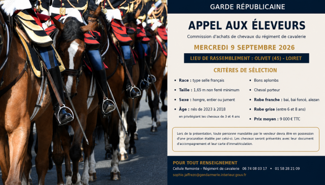 Commission d'achat  chevaux garde républicaine 