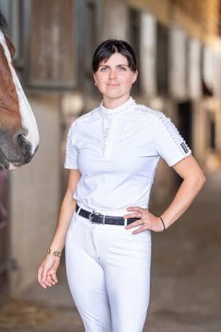 Polo de concours Pearl Blanc - La Cavalerie - Ultra-l&eacute;ger