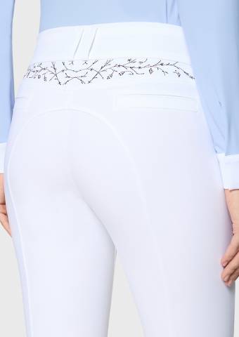 Pantalon Cassy Floral - Samshield - Taille haute, broderie Swarovski
