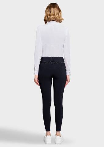 Pantalon Cassy Floral - Samshield - Taille haute, broderie Swarovski