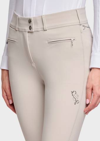 Pantalon Cassy Floral - Samshield - Taille haute, broderie Swarovski