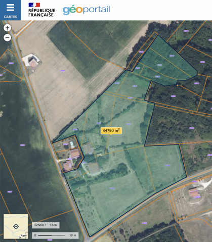 Belle grange à finir de rénover sur 4,5 ha