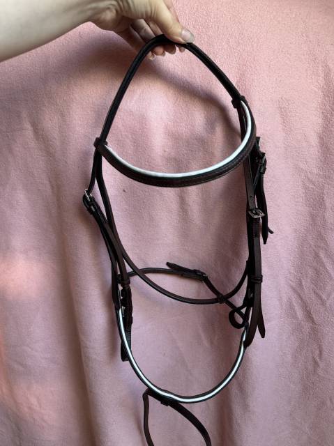 Bridon fin / course T.Cheval havane blanc