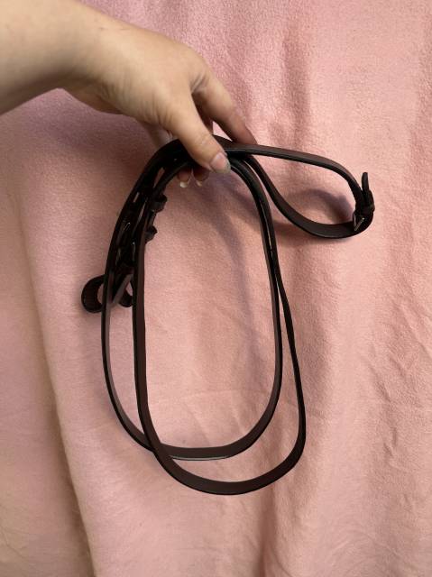 Ensemble bridon demi rond + r&ecirc;nes lisses T. Poney havan