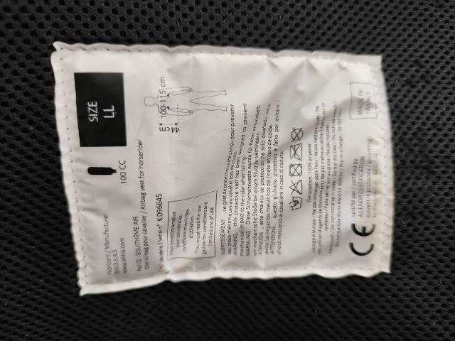 gilet equitheme air bag