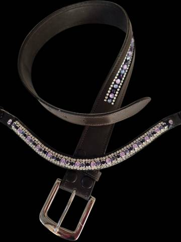 Ceinture en cuir à strass - La Cavalerie - Cuir véritable