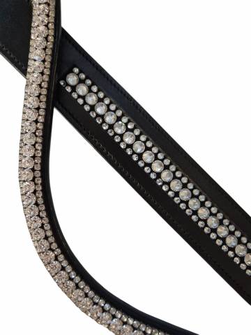 Ceinture en cuir &agrave; strass - La Cavalerie - Cuir v&eacute;ritable