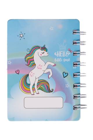 Carnet Licorne 3D - HKM - Reliure spirale, 60 pages