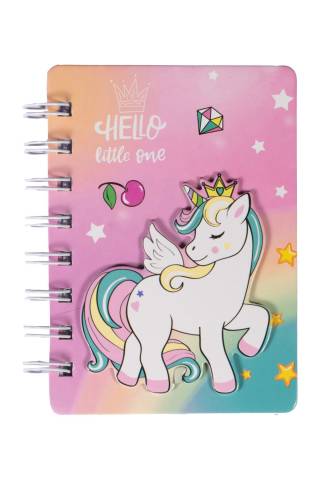 Carnet Licorne 3D - HKM - Reliure spirale, 60 pages