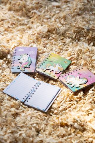 Carnet Licorne 3D - HKM - Reliure spirale, 60 pages