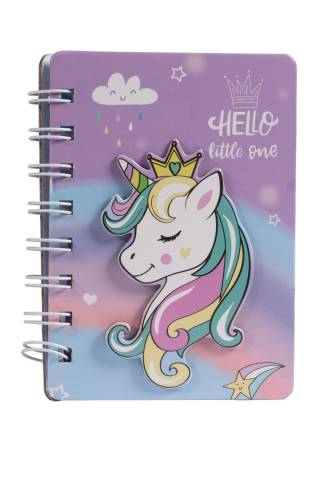 Carnet Licorne 3D - HKM - Reliure spirale, 60 pages