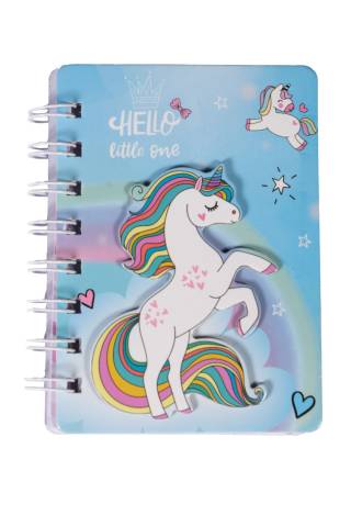 Carnet Licorne 3D - HKM - Reliure spirale, 60 pages