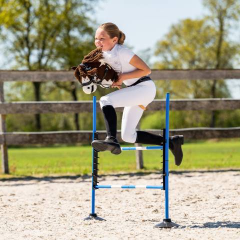 Set Saut d'Obstacle pour Hobby Horse - QHP - Hauteur r&eacute;glable jusqu'&agrave; 112 cm