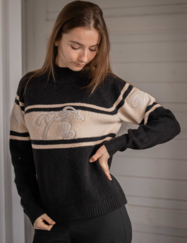 Pull Noris - P&eacute;n&eacute;lope Collection - Maille bicolore douce