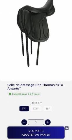 Selle dressage &Eacute;ric Thomas by Antares neuve T17 noire