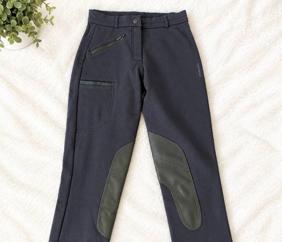 Pantalon d&rsquo;&eacute;quitation femme noir et bleu marine