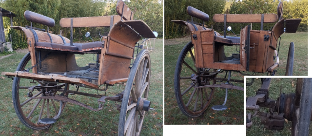 Calèche 2 roues ancienne avec freins à disque