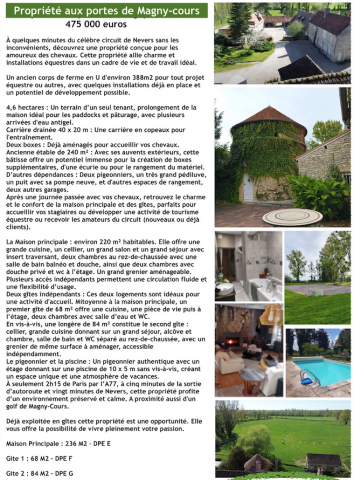 Propriété proche de nevers/magny-cours