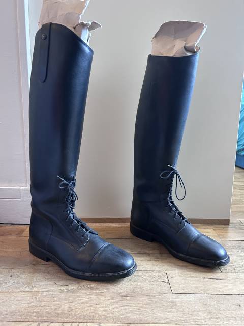 Bottes d&rsquo;&eacute;quitation en cuir Soubirac- Neuve, pointure 4