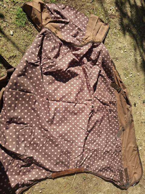 Couverture Equitheme pois rose et marron 