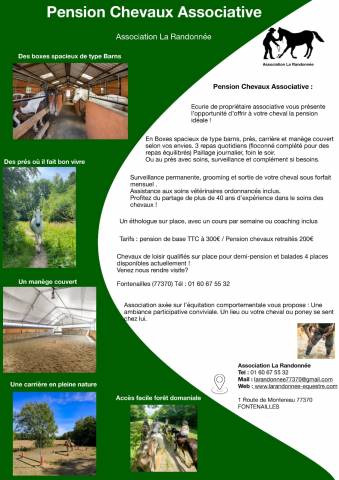 Pension chevaux - association la randonnée (77)