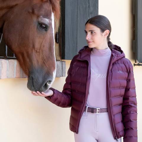 Doudoune Equiline Bordeaux en duvet d'oie