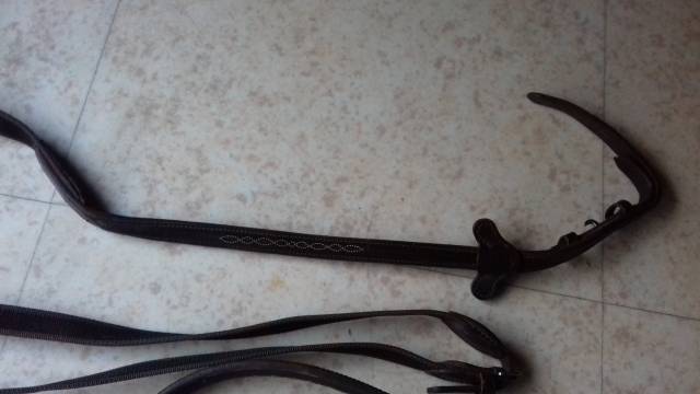 filet muserolle croisée + rênes assorties - neuf 