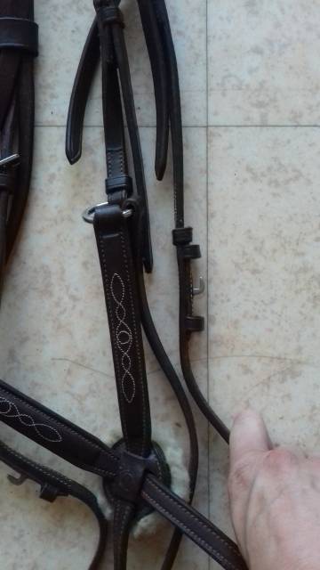 filet muserolle croisée + rênes assorties - neuf 