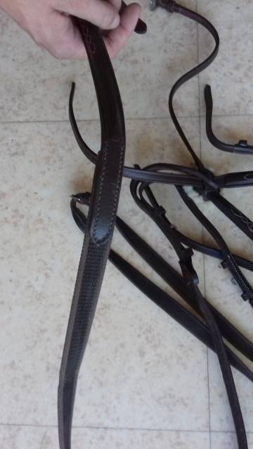 filet muserolle croisée + rênes assorties - neuf 