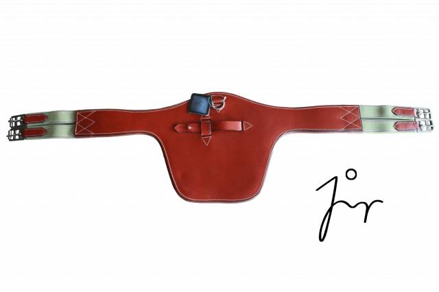 Sangle bavette avec élastique en cuir  de chez JMR