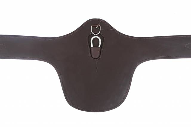 Sangle bavette HKM Confort en cuir avec sanglage élastique